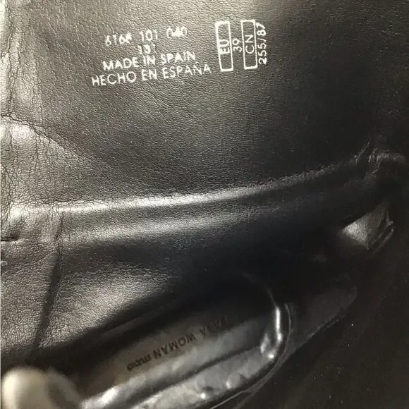 Zara Woman Black Studio Flat Ankle Zip Boots Size 39 - Picture 4 of 10